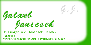 galamb janicsek business card